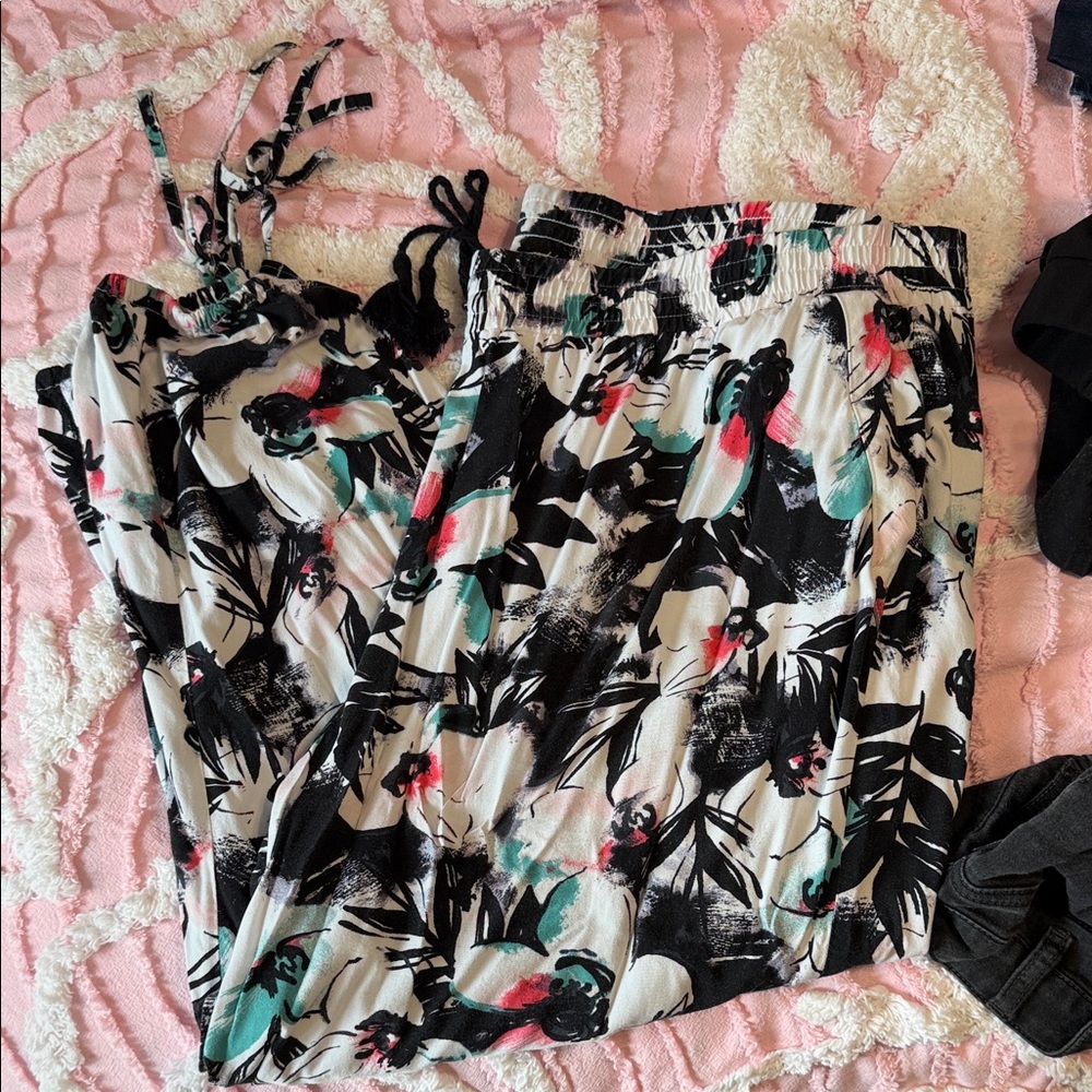 Lane Bryant Black and White Floral Camisole